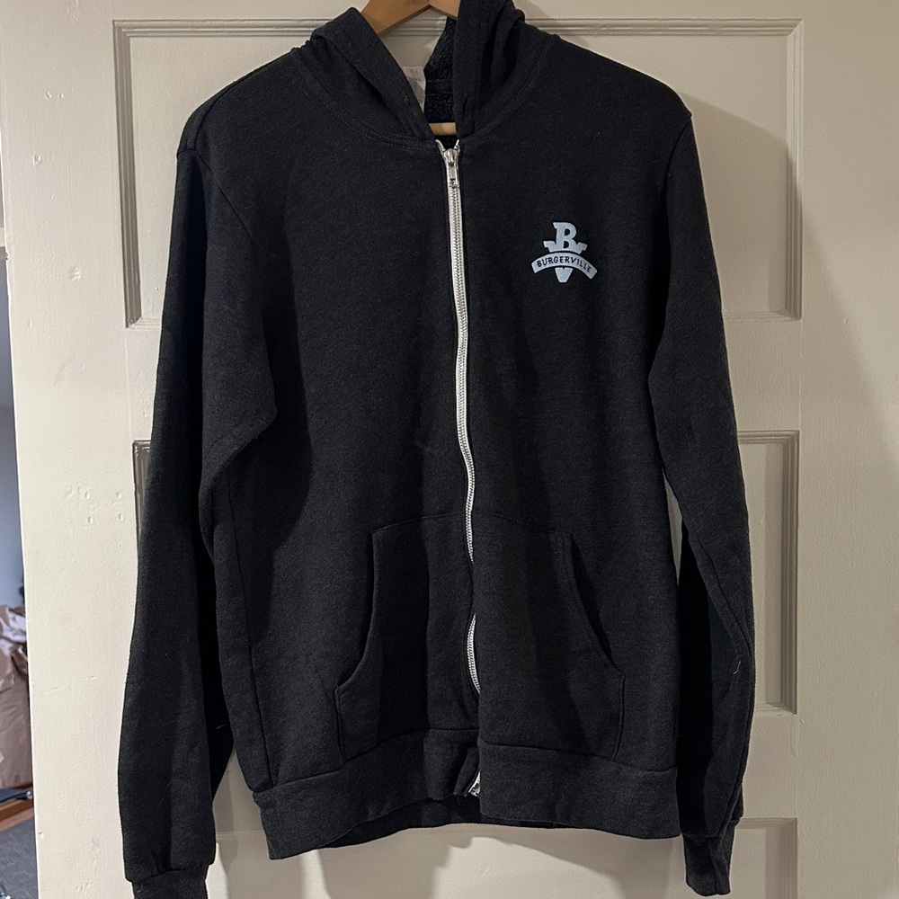 Burgerville Dark Grey Hoodie with Bright Colored Graphic
